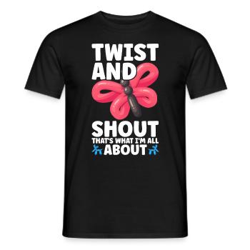 Ballon Twister Ballon Artiste Ballon Animaux - T-shirt homme - noir - Devant - AI Model Male 178 light (178cm)