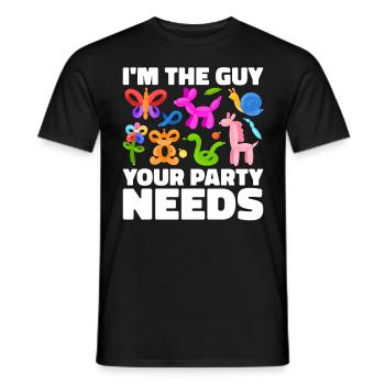 Ballon Twister Ballon Artiste Ballon Animaux - T-shirt homme - noir - Devant - AI Model Male 178 light (178cm)