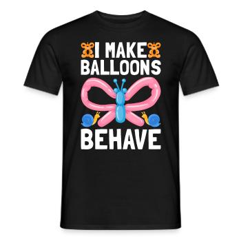 Balloon Twister Ballonkünstler Ballontiere - Männer T-Shirt - Schwarz - Vorne - AI Model Male 178 light (178cm)