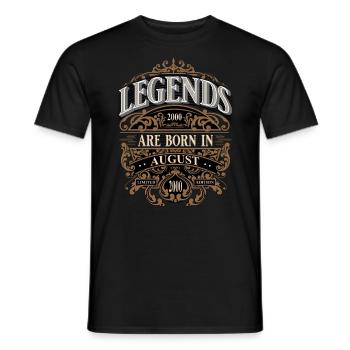 2000 Août Naissance Anniversaire Année de naissance - T-shirt homme - noir - Devant - AI Model Male 178 light (178cm)
