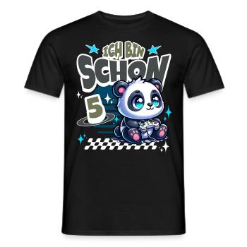 5. Geburtstag Kindergeburtstag Gaming Panda - Männer T-Shirt - Schwarz - Vorne - AI Model Male 178 light (178cm)