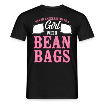 Joueur de sac de haricots de l’équipe Cornhole - T-shirt homme - noir - Devant - AI Model Male 178 light (178cm)