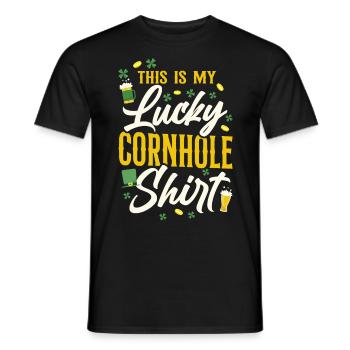 Cornhole Team Bean Bag Player - Men's T-Shirt - black - Front - AI Model Male 178 light (178cm)