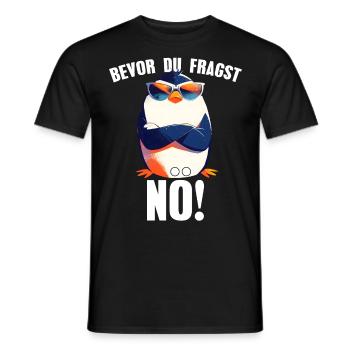 Before you ask: Nope! Sarcasm Funny Penguin - Men's T-Shirt - black - Front - AI Model Male 178 light (178cm)