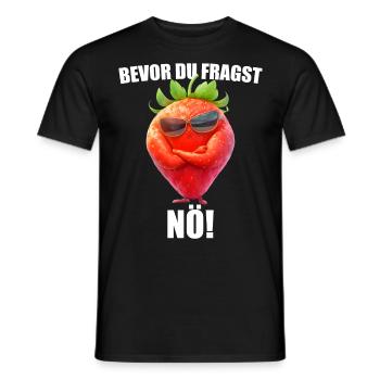 Avant que vous ne demandiez : Non ! Lunettes de soleil fraise graphique - T-shirt homme - noir - Devant - AI Model Male 178 light (178cm)