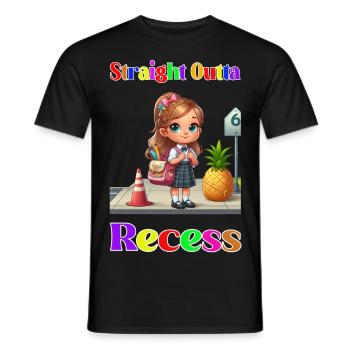 Straight outta recess - Männer T-Shirt - Schwarz - Vorne - AI Model Male 178 light (178cm)