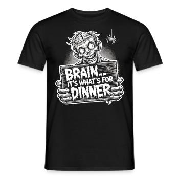 T-shirt drôle de dîner zombie pour Halloween - T-shirt homme - noir - Devant - AI Model Male 178 light (178cm)