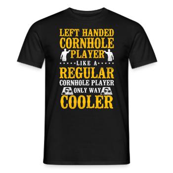 Joueur de sac de haricots de l’équipe Cornhole - T-shirt homme - noir - Devant - AI Model Male 178 light (178cm)
