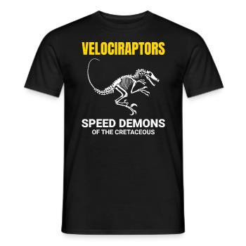 Velociraptor Dinosaur Dino Fossil Hunting - Men's T-Shirt - black - Front - AI Model Male 178 light (178cm)