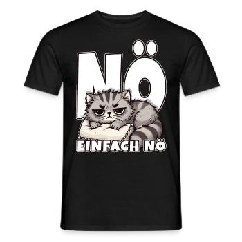 Nope just nope Statement Cat Funny Late Riser - Men's T-Shirt - black - Front - AI Model Male 178 light (178cm)