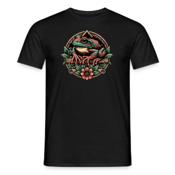 Cottagecore Aesthetic Frog - Männer T-Shirt - Schwarz - Vorne - AI Model Male 178 light (178cm)