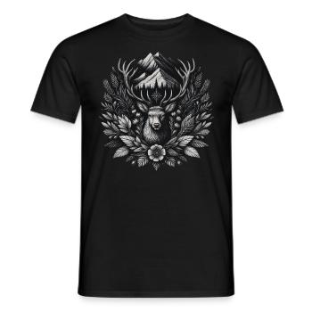 Bock Hirsch Berg - Men's T-Shirt - black - Front - AI Model Male 178 light (178cm)