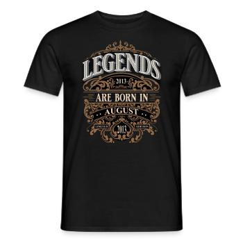 2013 Août Né Anniversaire Année de naissance - T-shirt homme - noir - Devant - AI Model Male 178 light (178cm)