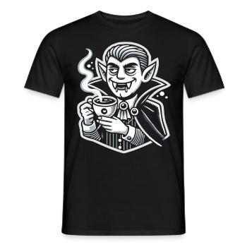 Vampir Kaffeepause: Lustiges Halloween T-Shirt - Männer T-Shirt - Schwarz - Vorne - AI Model Male 178 light (178cm)