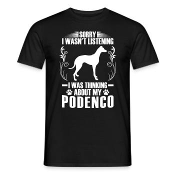 I thought of Podenco Greyhound Podenco - Men's T-Shirt - black - Front - AI Model Male 178 light (178cm)