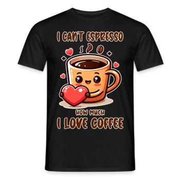 I can't espresso how much I love coffee - Men's T-Shirt - black - Front - AI Model Male 178 light (178cm)