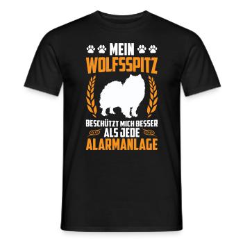 Wolfspitz is better than Alarm Keeshond - Men's T-Shirt - black - Front - AI Model Male 178 light (178cm)