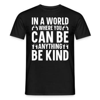 Professeur d’ASL Langue des signes américaine - T-shirt homme - noir - Devant - AI Model Male 178 light (178cm)