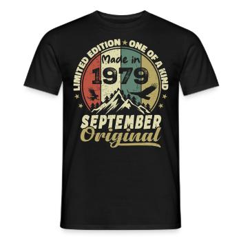 1979 - The Legends Were Born in September 1979 - Men's T-Shirt - black - Front - AI Model Male 178 light (178cm)