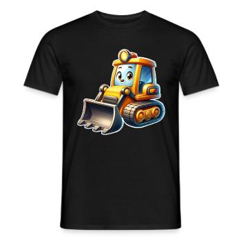 Bulldozer Radlader Bagger Baustelle Kinder - Männer T-Shirt - Schwarz - Vorne - AI Model Male 178 light (178cm)