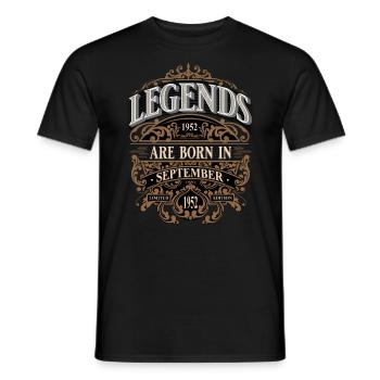 1952 Septembre Naissance Anniversaire Année Naissance - T-shirt homme - noir - Devant - AI Model Male 178 light (178cm)