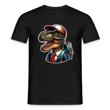 Dinosaur School Enrollment - Men's T-Shirt - black - Front - AI Model Male 178 light (178cm)