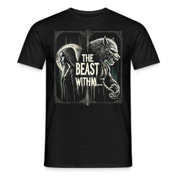 Chemise Loup-Garou Femme - La Bête Intérieure - T-shirt homme - noir - Devant - AI Model Male 178 light (178cm)