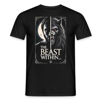 The Beast Within - Verwandlung im Vollmond - Männer T-Shirt - Schwarz - Vorne - AI Model Male 178 light (178cm)