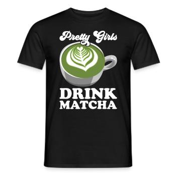 Japanese Matcha Tea Green Tea Matcha Latte - Men's T-Shirt - black - Front - AI Model Male 178 light (178cm)