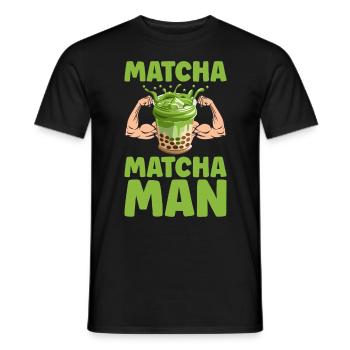 Japanese Matcha Tea Green Tea Matcha Latte - Men's T-Shirt - black - Front - AI Model Male 178 light (178cm)