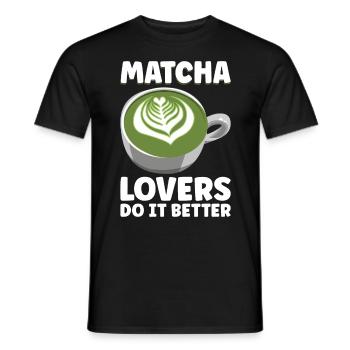 Japanese Matcha Tea Green Tea Matcha Latte - Men's T-Shirt - black - Front - AI Model Male 178 light (178cm)