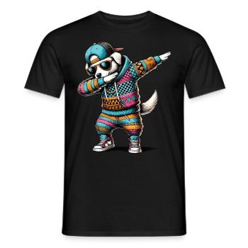 Chien de dabbing - T-shirt homme - noir - Devant - AI Model Male 178 light (178cm)