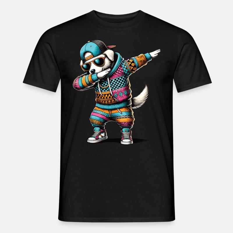Dabbing Hund - Männer T-Shirt - Schwarz