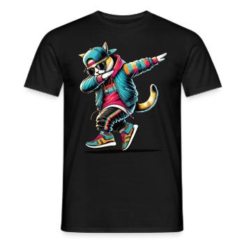 Dabbing Cat - T-shirt homme - noir - Devant - AI Model Male 178 light (178cm)