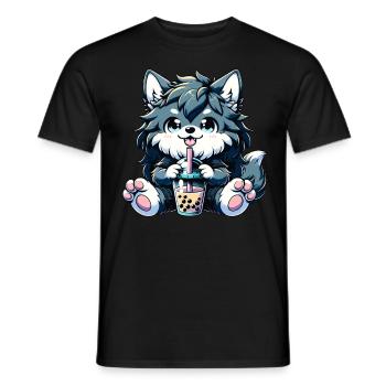 Thé à bulles loup-garou - T-shirt homme - noir - Devant - AI Model Male 178 light (178cm)