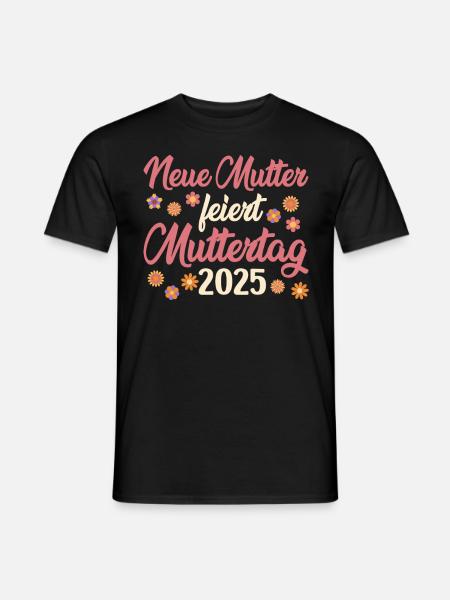 Første mors dag NYBAGT MOR FEJRER MORS DAG 2025 - Mænd T-shirt - sort