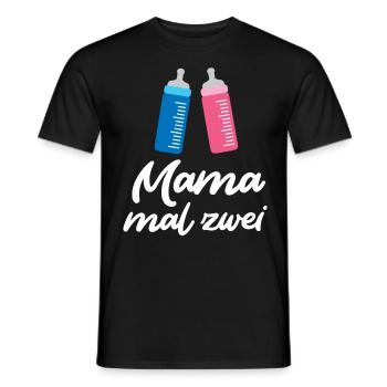 MOM TIMES TWO Drôle Enceinte enceinte - T-shirt homme - noir - Devant - AI Model Male 178 light (178cm)