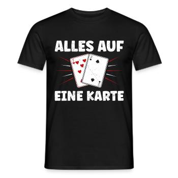 Joueurs de poker ALL IN ONE CARD Fun - T-shirt homme - noir - Devant - AI Model Male 178 light (178cm)