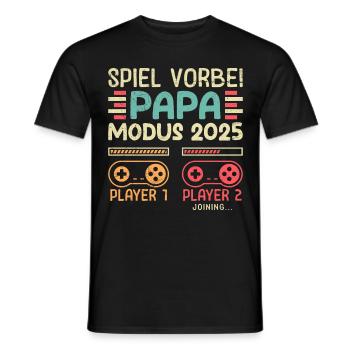SPIEL VORBEI PAPA MODUS 2025 Lustiges Spielerpapa - Männer T-Shirt - Schwarz - Vorne - AI Model Male 178 light (178cm)