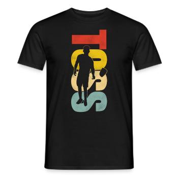 Joueur de sac de haricots de l’équipe Cornhole - T-shirt homme - noir - Devant - AI Model Male 178 light (178cm)