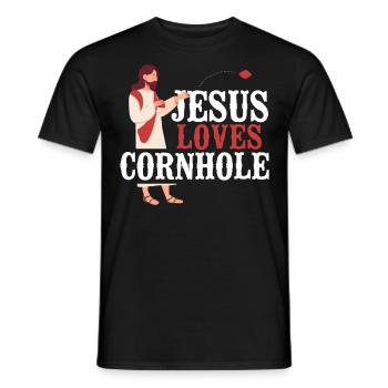 Cornhole Team Bean Bag Player - Männer T-Shirt - Schwarz - Vorne - AI Model Male 178 light (178cm)