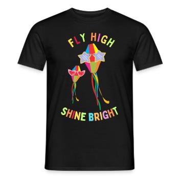 FLY HIGH SHINE PRIDE - Männer T-Shirt - Schwarz - Vorne - AI Model Male 178 light (178cm)