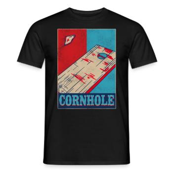 Joueur de sac de haricots de l’équipe Cornhole - T-shirt homme - noir - Devant - AI Model Male 178 light (178cm)