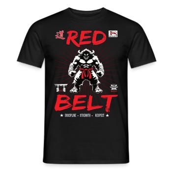 Red Belt in Martial Arts Design - Red Belt - Men's T-Shirt - black - Front - AI Model Male 178 light (178cm)
