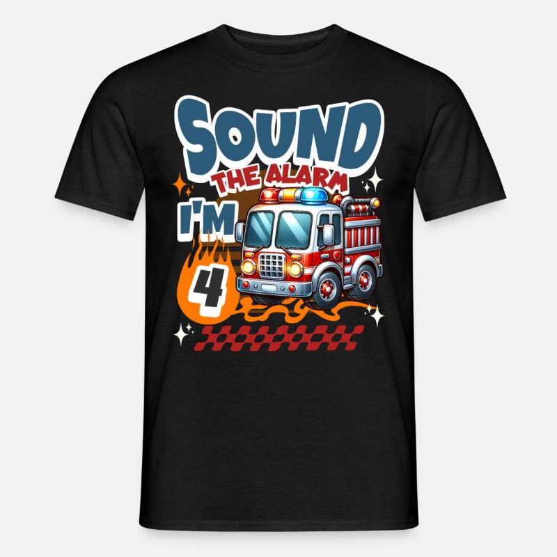 4th Birthday Fire Brigade - Men’s T-shirt - black