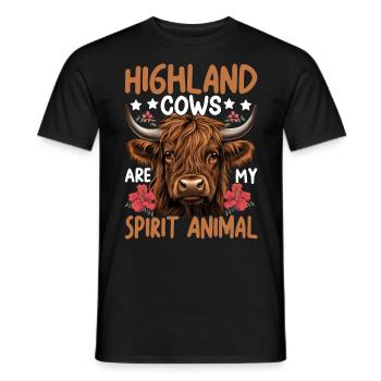 Highland Cows Are My Spirit Animal - Männer T-Shirt - Schwarz - Vorne - AI Model Male 178 light (178cm)