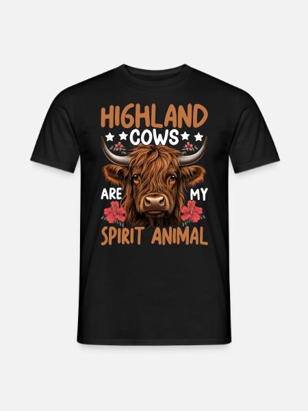 Highland Cows Are My Spirit Animal - Männer T-Shirt - Schwarz