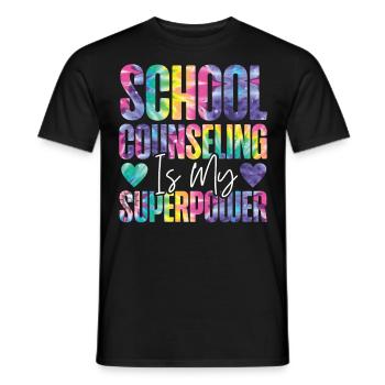 Conseillère scolaire Tie Dye School - T-shirt homme - noir - Devant - AI Model Male 178 light (178cm)
