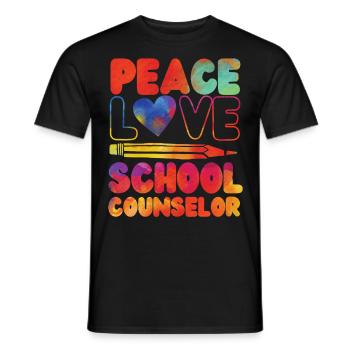 conseillère scolaire fille aquarelle - T-shirt homme - noir - Devant - AI Model Male 178 light (178cm)