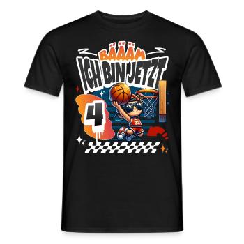 Basketball Bääm Ich Bin Jetzt 4. Geburtstag - Männer T-Shirt - Schwarz - Vorne - AI Model Male 178 light (178cm)